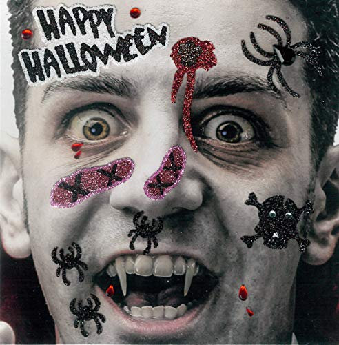 Brandsseller Gesichts-Tattoo Vampir - Aufkleber Set Klebetattoos Temporäre Tattoos Halloween/Karneval Happy Halloween