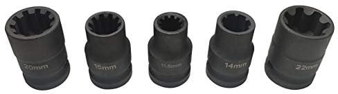 KTOO Brake Caliper Socket Set 5PCS Brake Pad Screw Replacement for VW Audi Porsche Brake Caliper Socket Set 5PCS