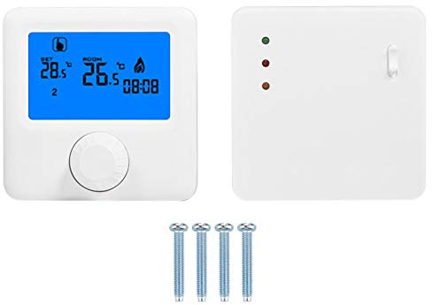 Termoregolatore 0~40 ° C Termostato digitale Termostato programmabile Pulsanti a sfioramento Wireless con retroilluminazione blu Termostato LCD per la casa