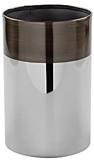 Fink runde Edelstahl Vase 28 cm hohe silberfarben-Bronze Blumenvase
