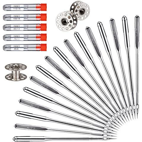 Nähmaschinennadeln, Nadeln, 100 Stück, Universal-Nähmaschinennadel, Zubehör für Singer Nähmaschine, Brother, Janome, Varmax, Größen HAX1 65/9, 75/11, 90/14, 100/16, 110/18
