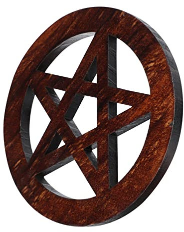 TOPBATHY Pentagramm Holz Altar Fliese Pentagramm Wandschild Astrologie Ornamente Glück für Tarot Wicca heidnische Altare Ritual