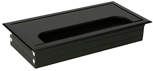 KOTARBAU® Aluminium Kabeldurchführung 160x80 mm für Möbel Schwarz Kabeldose Kabeldurchlass Eckig Eloxiert