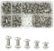 JJWNMLL 80 Set Chicago Schrauben Bindungsschrauben, 5/8/10/12/15mm Schrauben Nagelnieten Schraubenpfosten Metall Nagelnieten Chicago Knopf,für Leder Brieftasche Dekoration Buchbinderei (Silver)