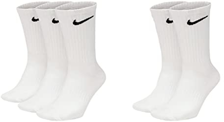 NIKE 5 Paar Everyday Lightweight Crew SX7676 Tennis Socke weiß schwarz grau, Farbe:weiß, Größe:38-42