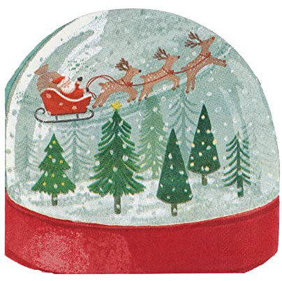 Ginger Ray Snow Globe Paper Party Napkins Tableware, 16 Pack