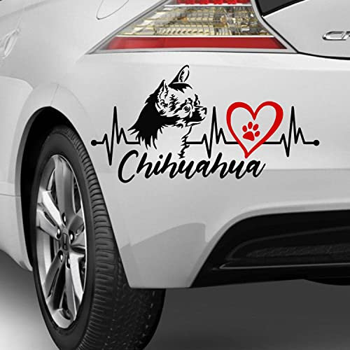 myrockshirt Chihuahua Herzschlag Aufkleber Sticker ohne Hintergrund Autoaufkleber verschieden Größen/Farben Hunderasse