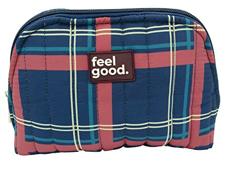PONETTE - Trousse de toilette pour femme Vive, fille, style, amusant, design, sac de toilette, voyage, coiffeuse, trousse, marque espagnole, Bleu marine/carreaux, Trousse de toilette