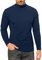 Mens Half Turtleneck Shirt Long Sleeve Pullover Basic Designed Undershirt Polo Neck Stretch Slim Fit Sweaters Black Blue, L