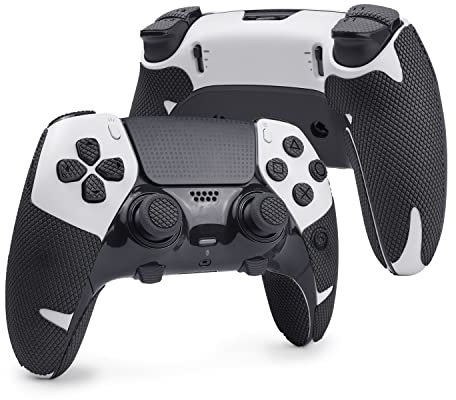 TALONGAMES Controller Grips Compatible with PlayStation 5 DualSense Edge, Anti-Slip, Sweat-Absorbent, Textured Skin kit, for PS5 Controllers Handle Grips, Buttons, Triggers (Pro Version - Black)