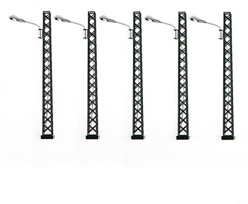 5Stk. Modellbahn Lichter Gitter Mast Licht, Spur H0 1:87 Licht Layout LED Lampe