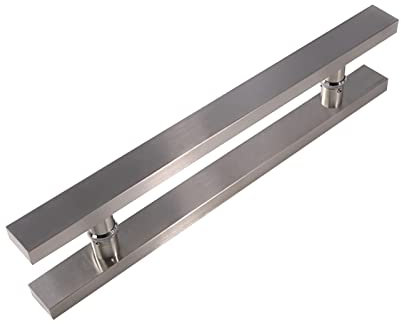 DAMSLY Shower Door Handle Stainless Steel Back-to-Back，Bathroom Glass Door Grab Bar Towel Bar Silver，Hole to Hole Center 200mm,300mm,400mm,500mm,700mm,800mm (Size : 200mm)