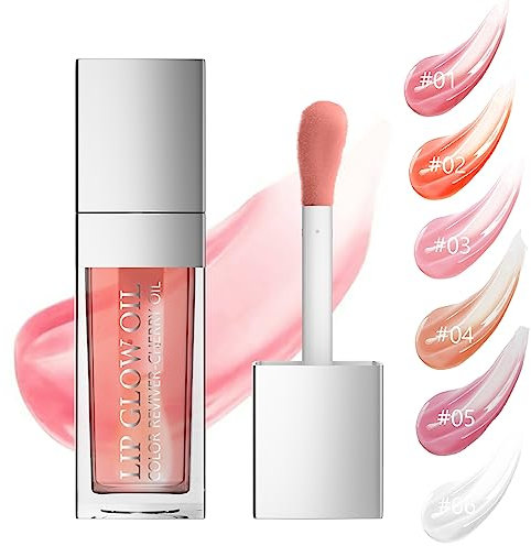 Lip Glow Oil Probuk 8 ml Long Lasting Lip Plumper Oil&Moisturizing Clear Toot Lip Oil für langanhaltend Pflegende Lippen und Nicht Klebriges Lip Gloss Tint(01#)