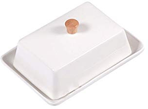 Butter Dish Ceramic Butter Dish Simple Butter Tray with Lid Butter Container with Knife Butter Container Set Suitable for Family Hotel Restaurants, Etc. Butter Container ( Color : A , Size : Small )