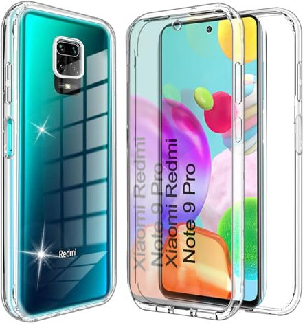 Funda para Redmi Note 9 PRO Carcasa Antigolpes 360 Grados Protección con Protector de Pantalla Integrado Robusto Doble Cara Ultrafina Transparente Case Carcasa para Redmi Note 9 PRO/9 Pro Max, Clear