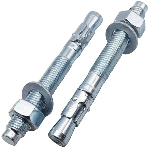 SKIR'CO Ancoraggi a cuneo zincati M16 x 140 mm, tasselli in metallo, bullone di ancoraggio, ancoraggio per muratura, ancoraggio per calcestruzzo, 4 pezzi