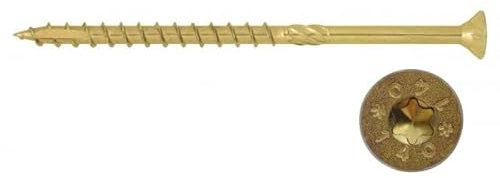 Bricoleva.it 50 Torx-Holzschrauben – Professionelle Tragschrauben für tragende Balken, Pavillons und DIY-Arbeiten, erhältlich in verschiedenen Größen und Farben (8 x 200 mm, gelb verzinkt)