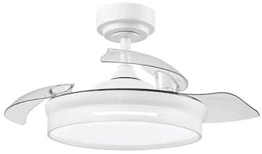 FABRILAMP TODOLAMPARA - VENTILADOR DE TECHO LUZ LED DC MICENAS MINI BLANCO ASPAS DESPLEGABLES 91D 6 VELOCIDADES REMOTO+TEMPORIZA+MEMORIA