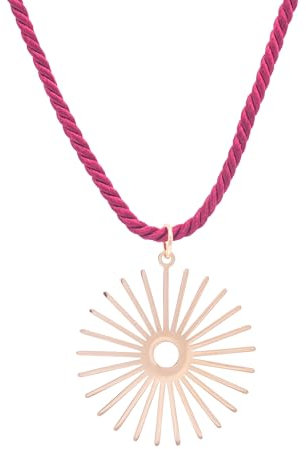 NILUXE DESIGN - Choker en Acier Inoxydable pour Femme - Collier Doré - Choker avec Cordon Tressé de Couleurs et Charms Dorés - Choker Multi-Tours - Choker Doré pour Festival(Bordeaux, Soleil)