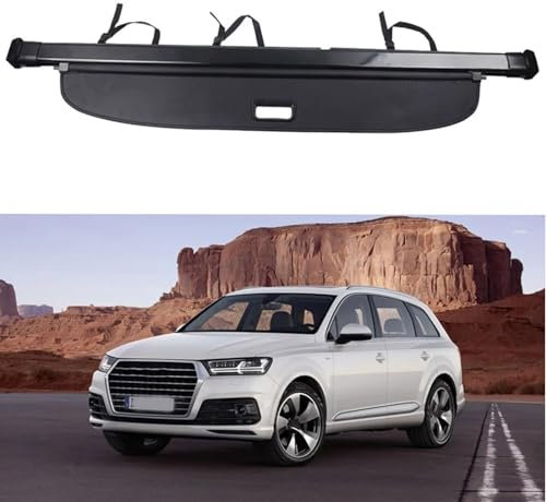 LVTFCO Auto Laderaumabdeckung Kofferraumabdeckung Rollo für Audi Q7 2016 2017 2018 2019 2020 2021 2022, Ausziehbar Kofferraumabdeckung Schutz Privatsphäre Auto Laderaumabdeckung Zubehör