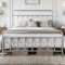 Yaheetech 4ft6 Double Bed Frame Vintage Iron Platform Bed with High Headboard and Footboard, Strong Metal-Framed Bed with Storage Silver
