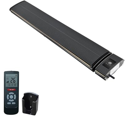 WLAN-Infrarot-Terrassenheizer, schwarzer Heizstrahler mit 1800 Watt