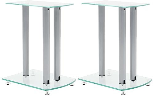 Générique Lot de 2 reposes Enceintes en Aluminium,Appareils électroniques,Audio,Accessoires Audio,Accessoires pour Enceintes,Supports & Pieds d'enceintes,Transparent,17.64 LB,50138