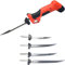 GALPBBCADE Couteau à Pain électrique Multifonction Couteau à Viande Surgelé avec 4 Lames Portable Couteau électrique Lame en Acier Inoxydable Couteau à Viande électrique