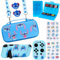 PERFECTSIGHT Funda de transporte para consola Nintendo Switch con accesorios 10 en 1, funda para tarjetas de juego, tapas de agarre Swtich para el pulgar, funda protectora para interruptor,