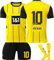 WATENBBLH Personalisiertes Dortmund BVB Football Trikot Kinder Erwachsene Fussball Trikots & Shorts mit GRATIS Name Nummer Fußball Trikot