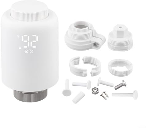 6Pcs For Zigbee Programmable Thermostat, Wireless TRV Radiator Actuator Valve With Voice Control, Historical Temperature Tracking