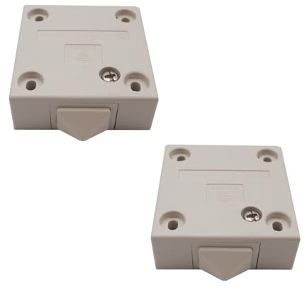 Türkontaktschalter Lichtschalter, 2-tlg Schnapshalter Türschalter, Truhenschalter Schrankschalter, Möbel Zubehör, 2A 250V (Weiß)