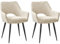 JIJIAN 2er Set Esszimmerstuhl mit Armlehne, Küchenstuhl, Moderner Polsterstuhl mit Stoffrückenlehne für Küche, Esszimmer, Schlafzimmer, Beige