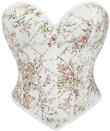 Sonnena Cinturón de Corsé Medieval para Mujer con Cordones con Cinturón con Estampado Floral Elástico Corsé Cintura Cinturón Corsé de Espinas Vintage