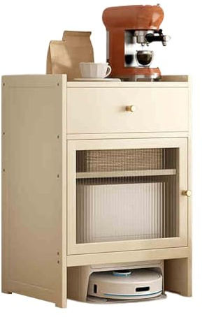 Saugroboter Ständer Staubsauger Beistelltisch Wohnzimmer Roboter Standschrank Roboter Standschrank Bambus Kehrroboter Lagerregal mit verstellbarem Regal und Schublade für das Home Office 52