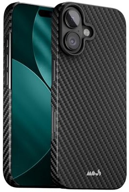 Mous for iPhone 17 6.3-inch Slim Case, Compatible with MagSafe - Super Thin - Magnetic iPhone 17 Phone Cover, Carbon Fibre, Black
