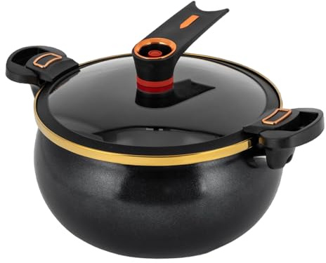 Stainless Steel Pressure Cooker, Micro Pressure Cooke, Non-Stick Pot, Microwave Kitchenware, 8L/8.45Qt Multi-Function Micro Pressure Cooking Pot for Open Fire, Induction Cooker(BLACK)