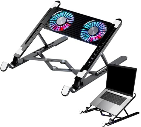 Base Di Raffreddamento Per Laptop - Supporto Per Ventola Per Notebook, sistemas Di Raffreddamento Rapido, Design Regolabile In Altezza, Struttura Sottile E Portatile, Flusso D'aria Silenzioso