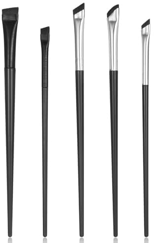 5 stycken ögonbrynsborstar, eyeliner-pensel, make-up, fina ögonbrynsborstar, vinklade ögonskuggsborstar (5 storlekar)