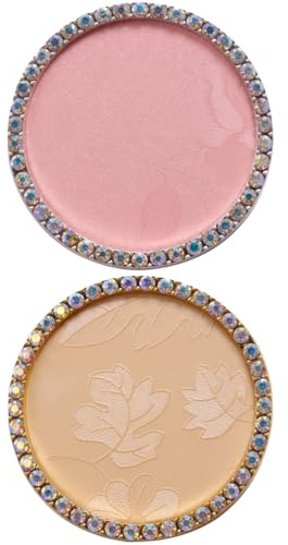 AMUSLESUR 2pcs Resin Nail Art Pallet Mixing Color Tray with Elegant Golden and Pink Design for Professional Use in Nail Salons, for Mixing Pigments and Eye Shadows