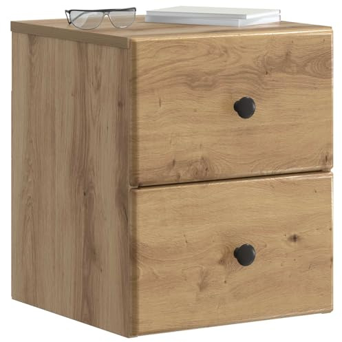 vidaXL Wandmontierter Nachttisch Artisan-Eiche 34,5 x 33 x 40 cm, Geräumiger Nachttisch, rechteckig, moderner Schlafzimmer-Helfer für einen aufgeräumten Tisch