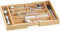 Rosenstein & Söhne Besteckkasten: Variabler Bambus-Besteckeinsatz, 6-8 Fächer, ausziehbar 37-45,5 cm (Schubladeneinsatz, Besteckeinsatz variabel, Organizer)