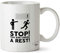 Hippowarehouse Stop! You are under a rest! - Music note printed mug cup ceramic 10oz
