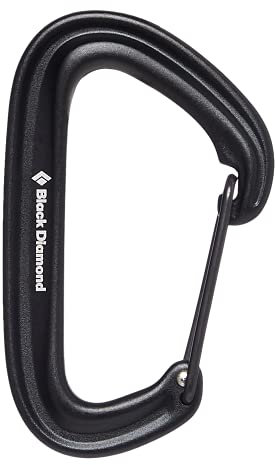 Black Diamond Litewire Carabiner Schwarz - Robuster Leichter Drahtschnapper Trad Karabiner, Größe One Size - Farbe Black