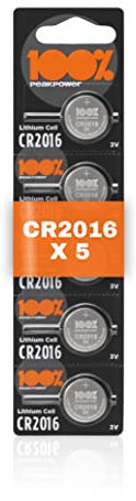CR2016 Battery 3v Lithium pack of 5