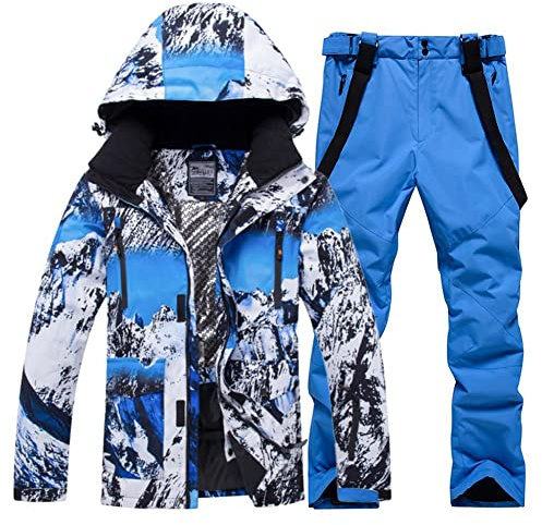 Men's Ski Suit Waterproof Snow Suits Two Piece Snowboard Jacket and Pants Set Outdoor Windproof Winter Warm Snowsuits