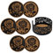 Mango Steam Lot de 6 Dessous de Verre décoratifs en Forme de Rose pour Boissons et Tasses avec Support en métal Noir