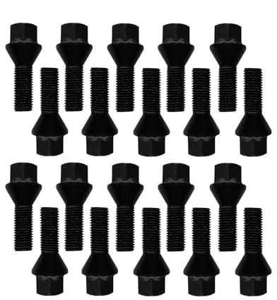 20 Radschrauben Radbolzen Kegelbund schwarz M14x1,5 45mm