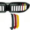 KUNIO Frontgrill Streifen Passt für BMW 1er F20 F21 2012-2014 116i 118i 125i M135i (8-Grilles) Streifen für Kühlergrill Einsatzleisten Deutschland Flagge Zubehör B