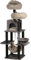 dobar® Kratzbaum Sophie XL aus Holz mit anthrazitfarbenen und abnehmbaren Bezügen - Stabiles Katzenmöbel für Krallenpflege und Schlafen - 50 x 50 x 160 cm